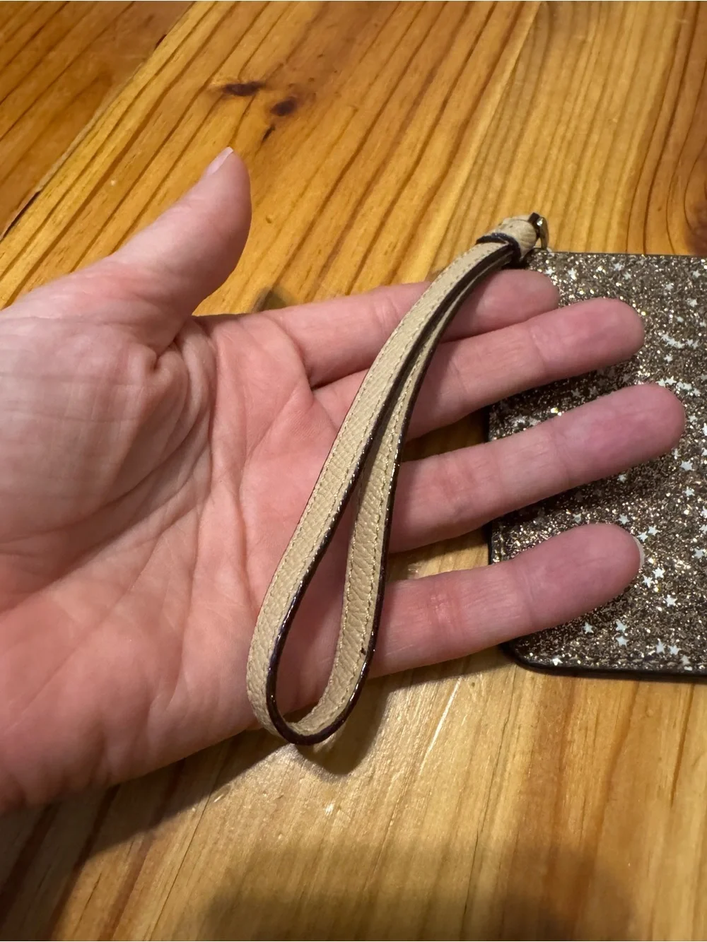 Coach Star Glitter Gold Corner Zip Wristlet 7 Inch